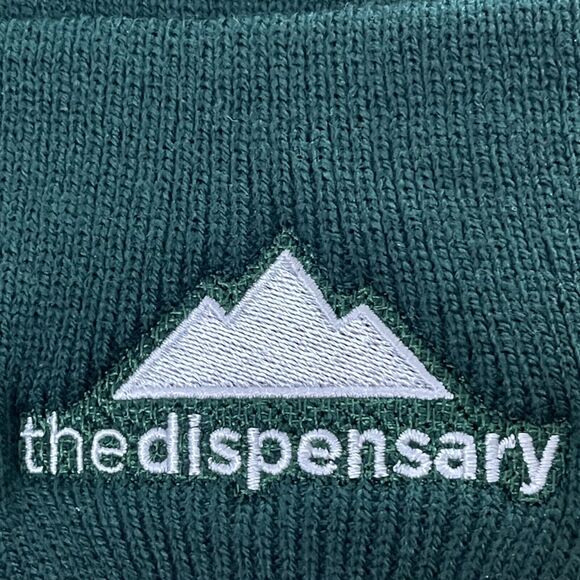 The Dispensary Hat Mens One Size Green Skull Cap Embroidered Cuffed Beanie NEW - Picture 6 of 7